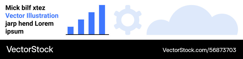 Bar chart with gear and cloud representing data Bar chart with gear and cloud representing data vector image