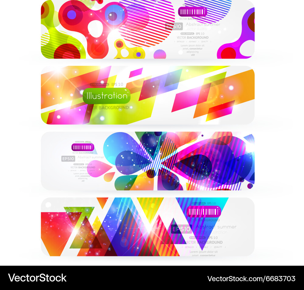 Bright abstract header set for design vector image