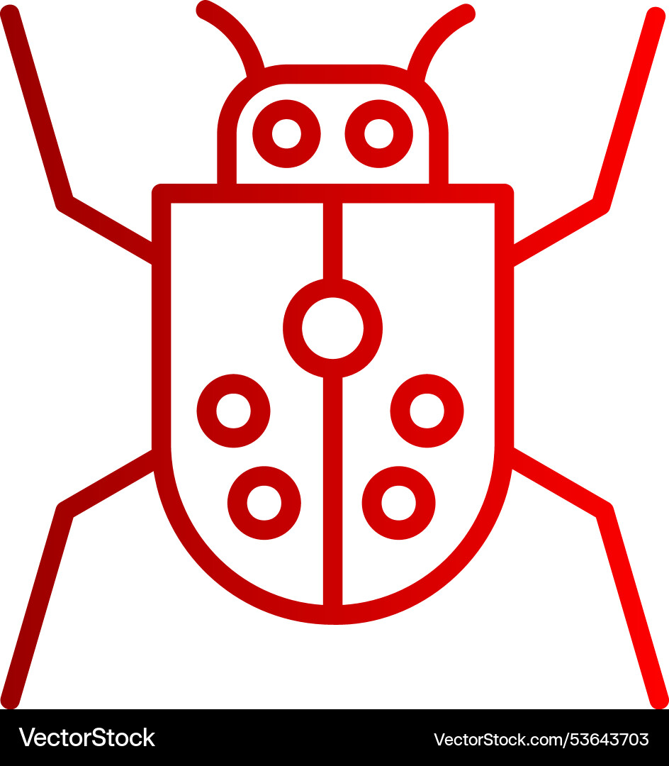 Bug line gradient icon vector image