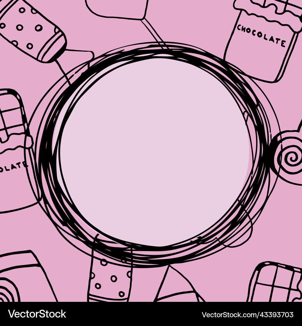 Decorative frame with candy and space for text Decorative frame with candy and space for text Vector Image
