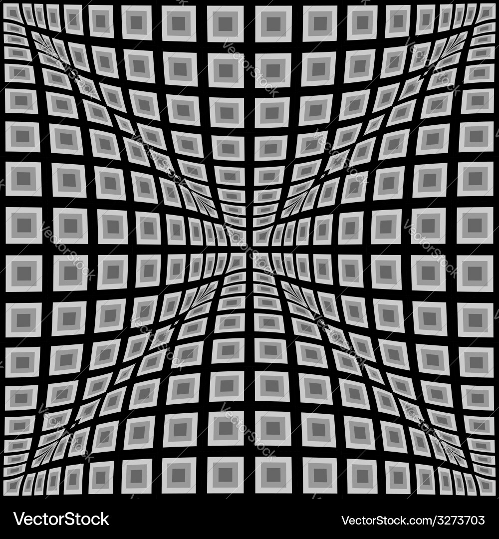 Design monochrome warped checked pattern vector image