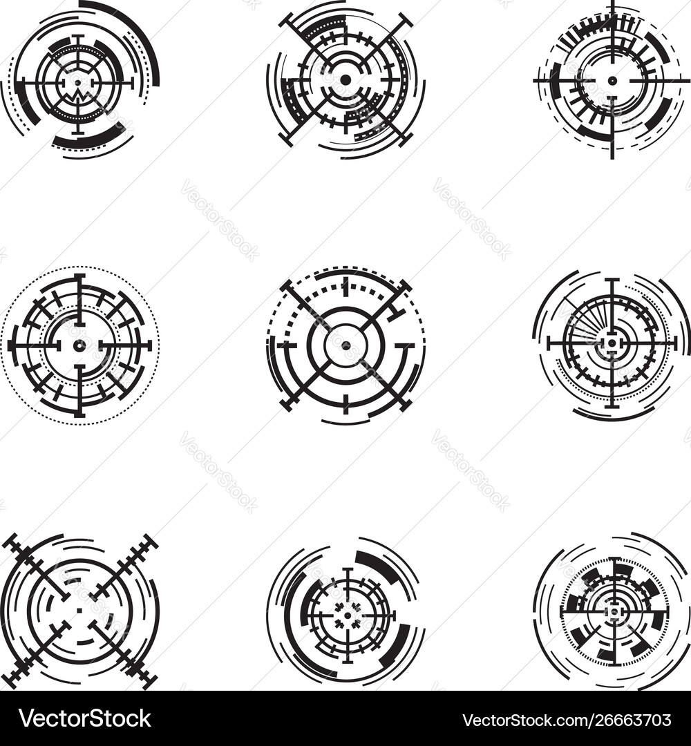 Digital target icon set simple style Digital target icon set simple style vector image