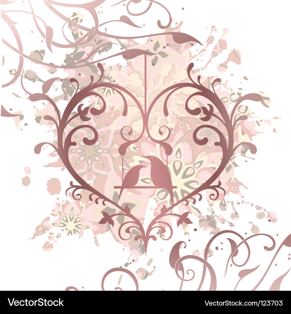 Floral Heart Pattern Vector Image