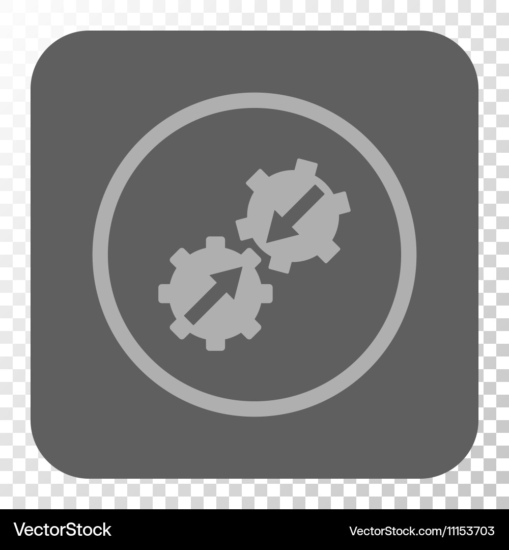 Gear integration rounded square button vector image