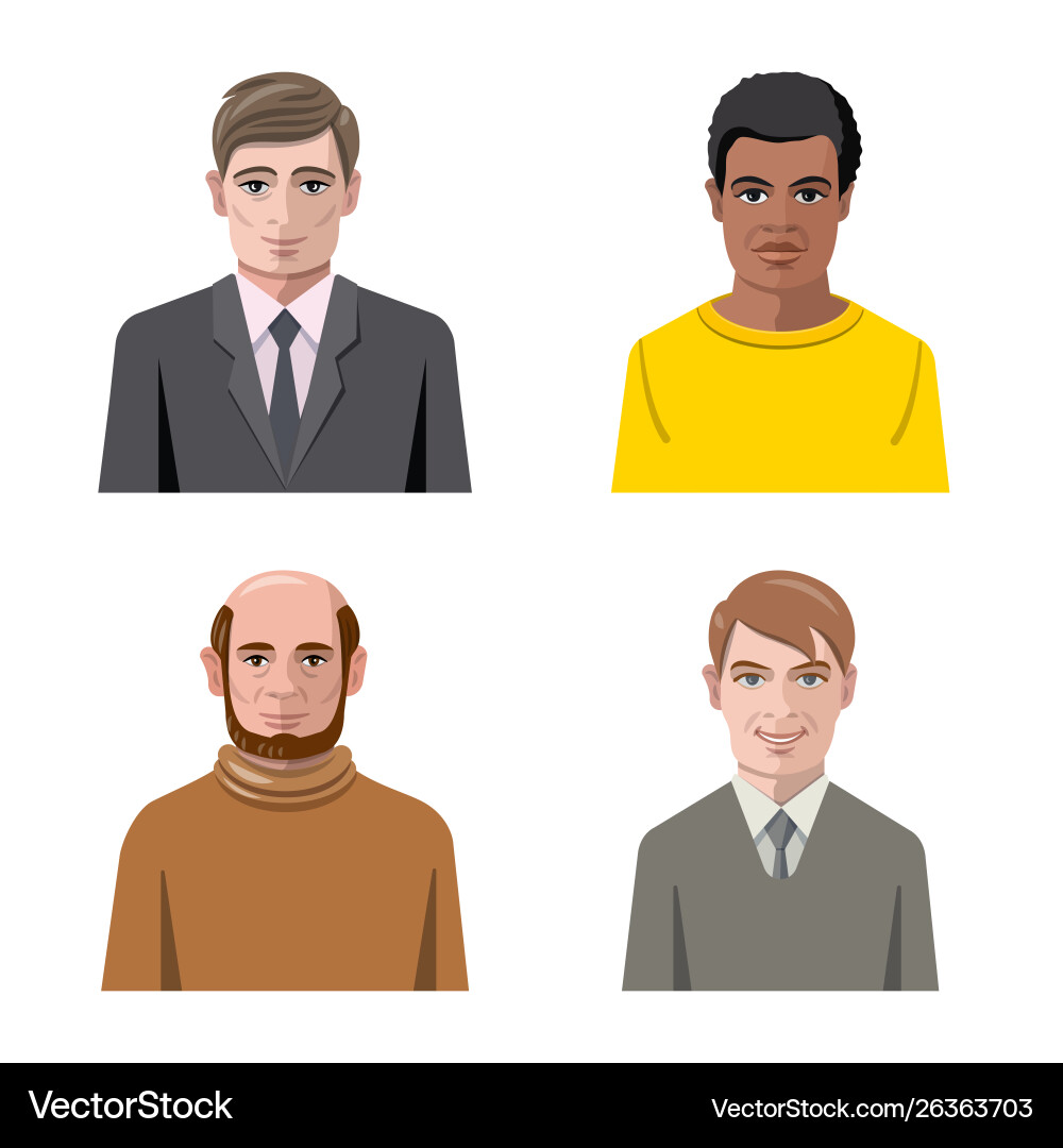 Isolated object avatar and face icon set Isolated object avatar and face icon set vector image