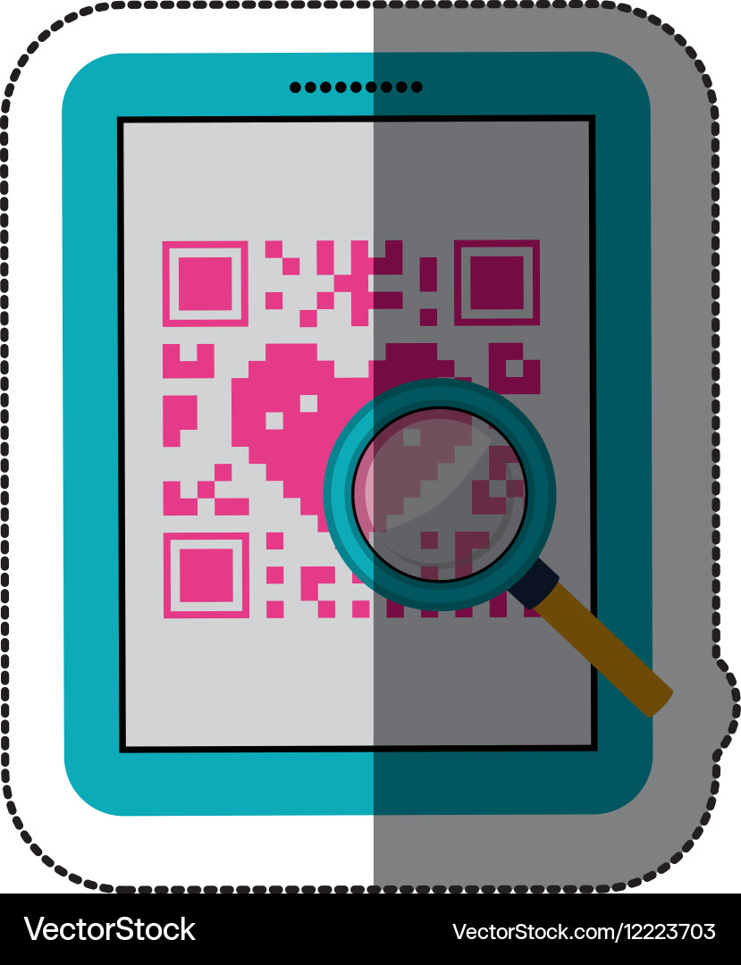 Isolated qr code and tablet design vector image