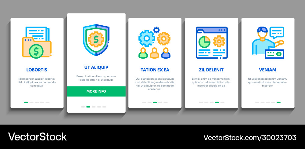 It manager developer onboarding elements icons set It manager developer onboarding elements icons set vector image
