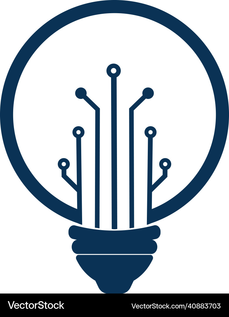 Light bulb idea icon with circuit board inside vector image