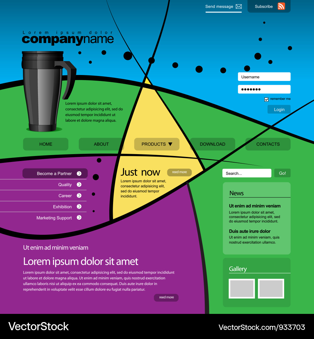Modern Website Grid Template vector image