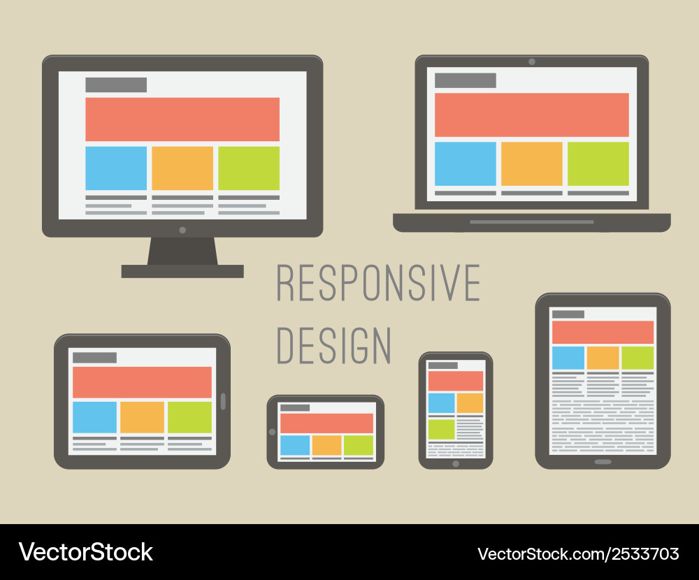 Responsive Web Devices Icons vector image