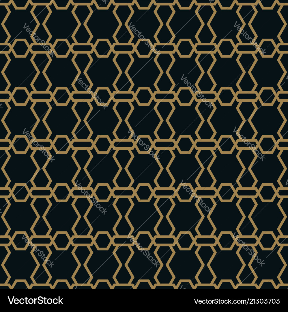 Seamless pattern of intersecting thin gold lines vector image