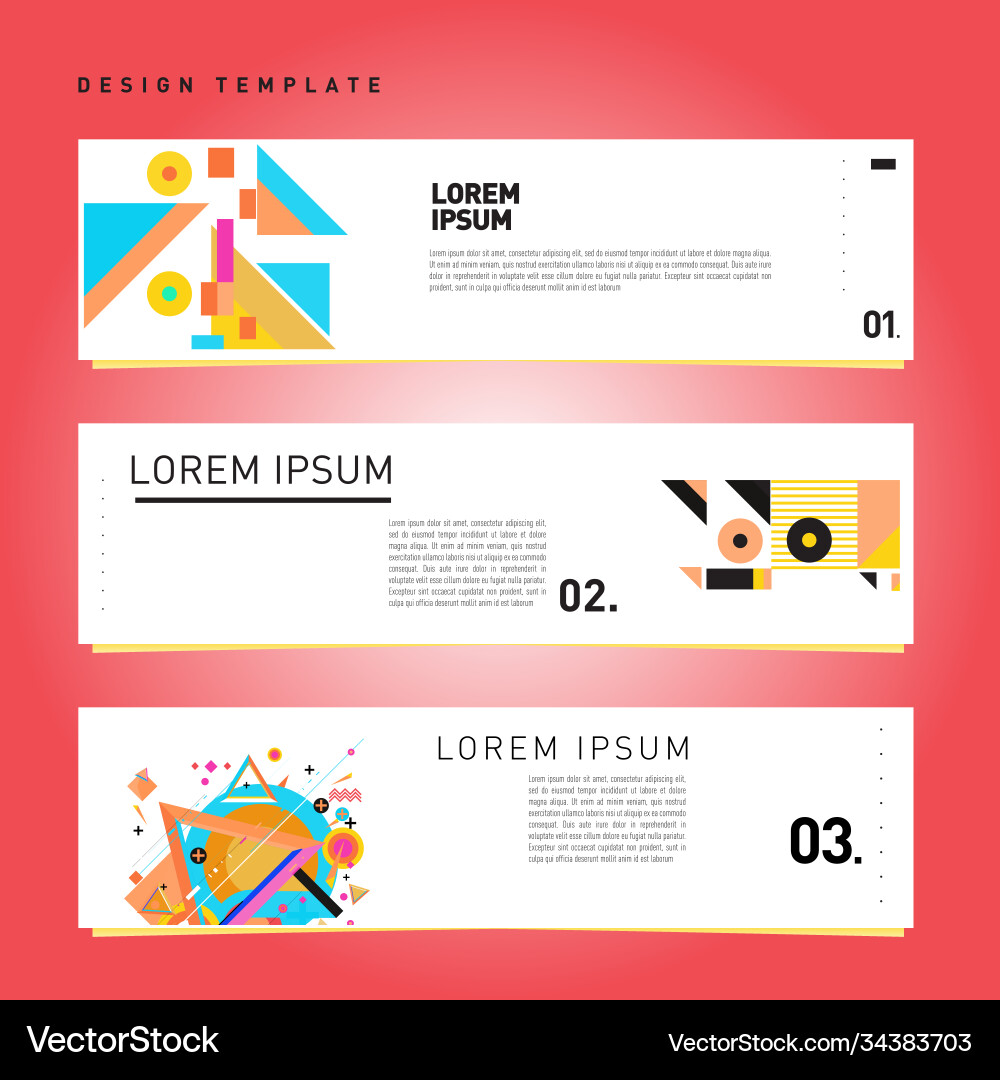 Set abstract banner web design template retro Set abstract banner web design template retro vector image