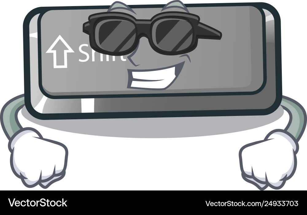 Super cool button shift on a keyboard mascot Super cool button shift on a keyboard mascot vector image