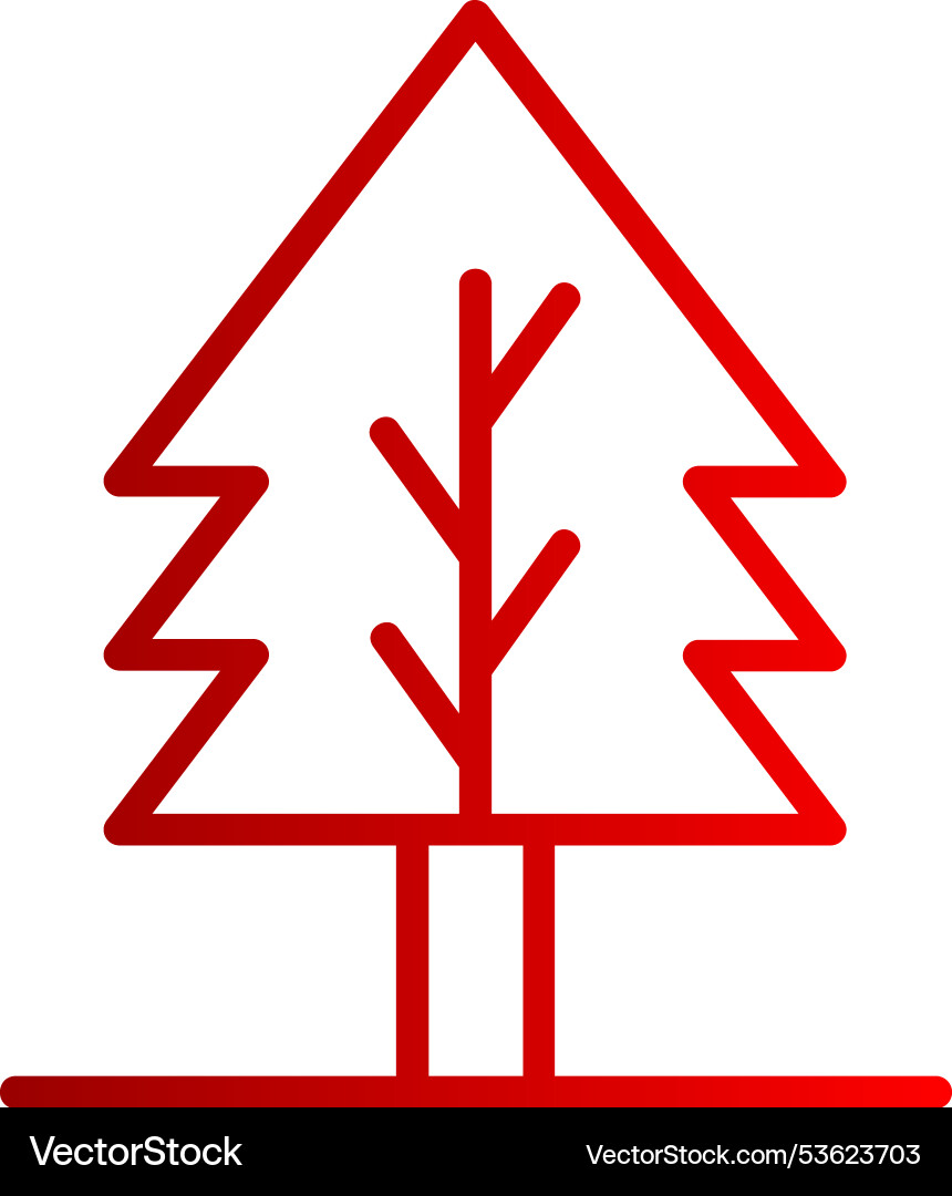 Tree line gradient icon Vector Image