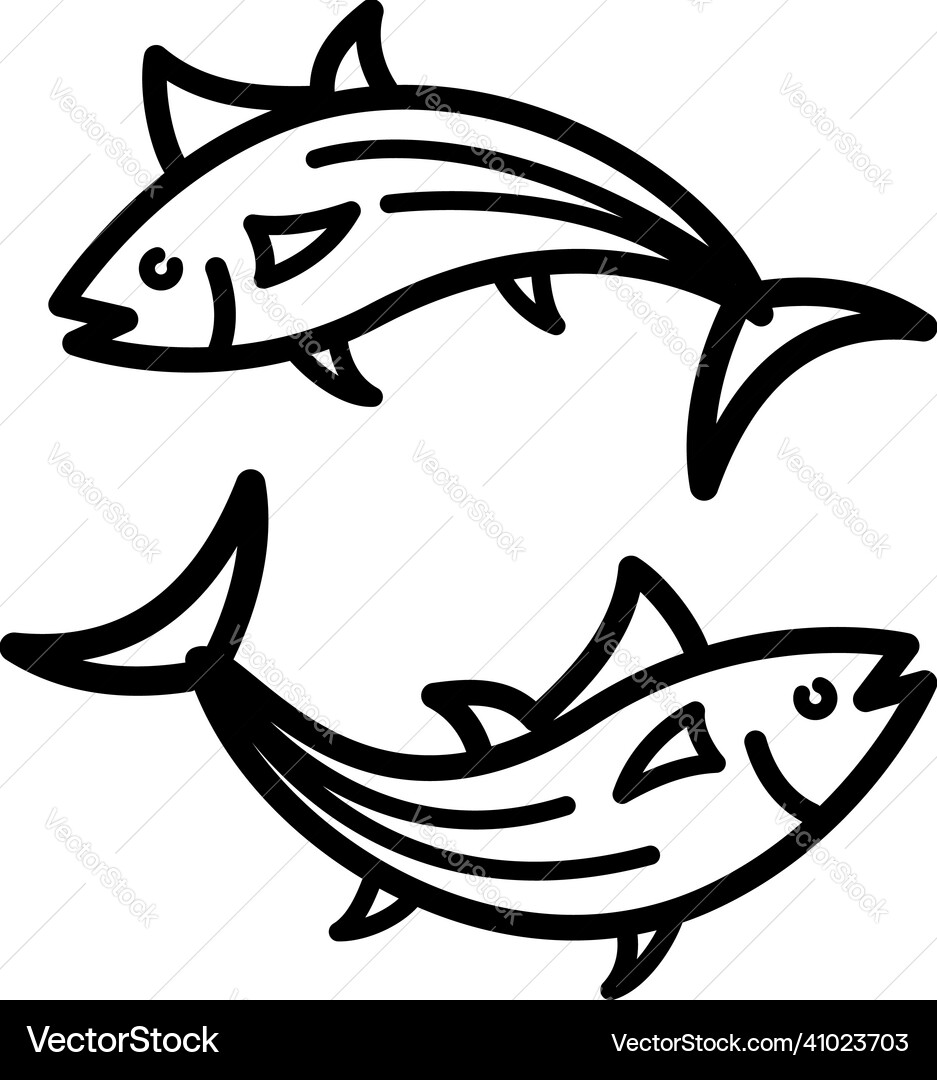 Tuna line icon Tuna line icon vector image