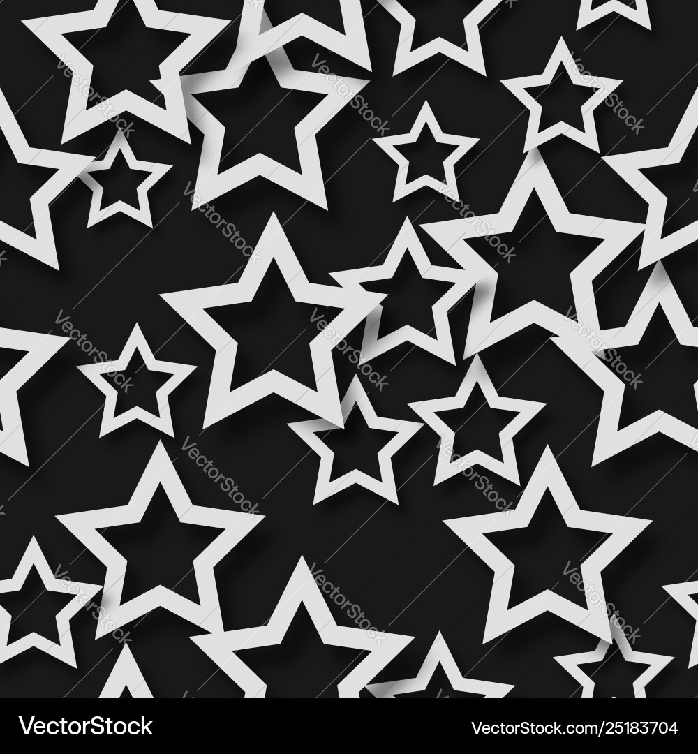 Abstract seamless pattern stars with shadows vector image