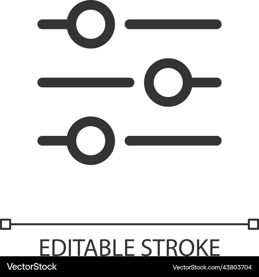Adjustments pixel perfect linear ui icon Adjustments pixel perfect linear ui icon vector image