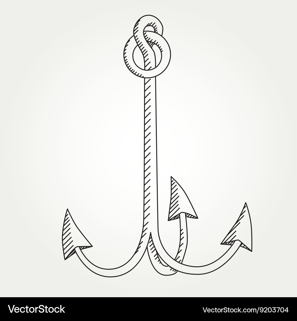 Anchor line icon symbol art variable vector image