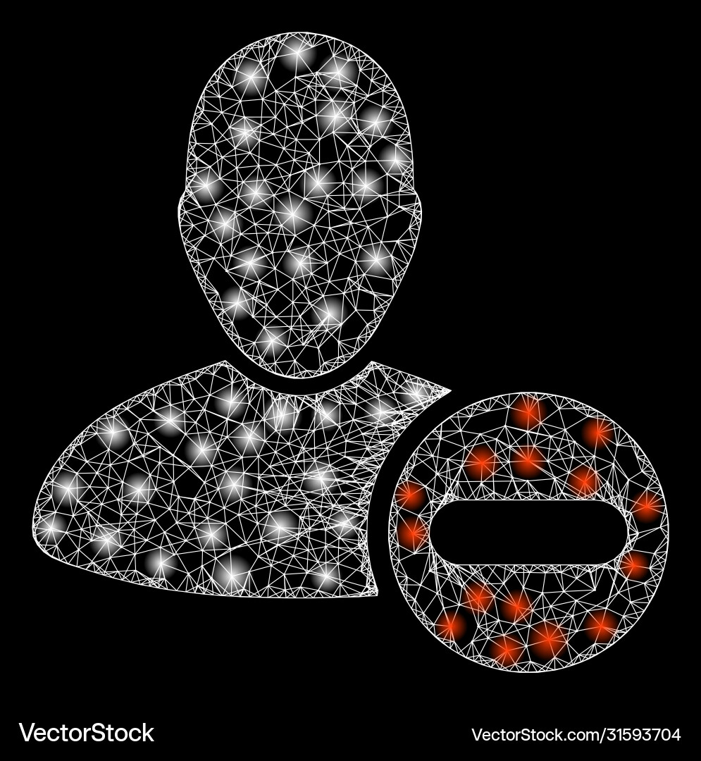 Bright web mesh remove user with glare spots Bright web mesh remove user with glare spots vector image