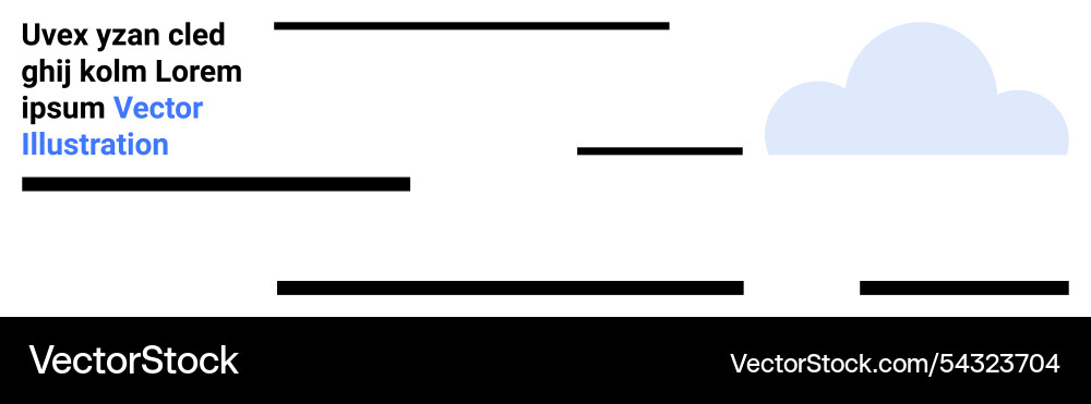 Cloud design with textual elements in minimalist Vector Image
