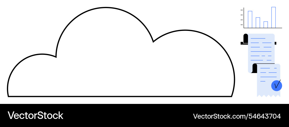 Cloud storage concept with data analysis Cloud storage concept with data analysis vector image