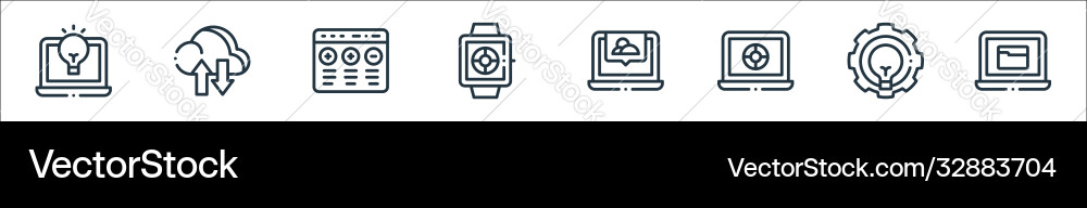 Design thinking line icons linear set quality Design thinking line icons linear set quality vector image