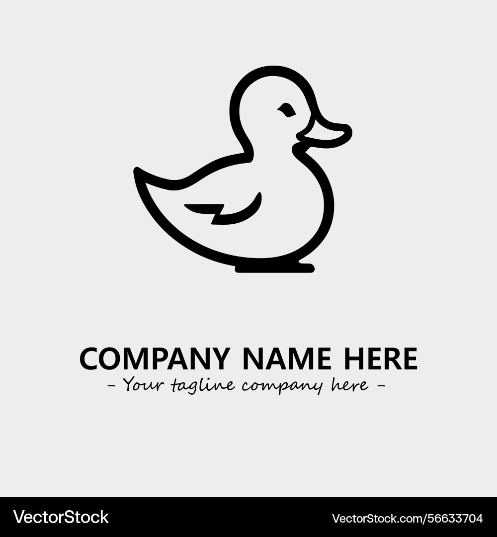 Duck black and white for logo company image Vector Image