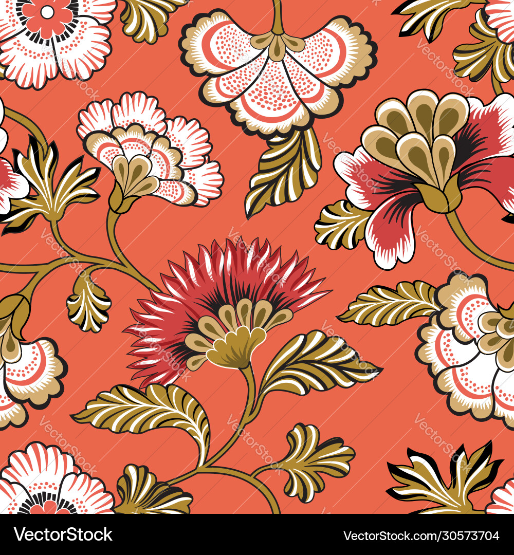 Floral seamless pattern ornamental backdrop vector image