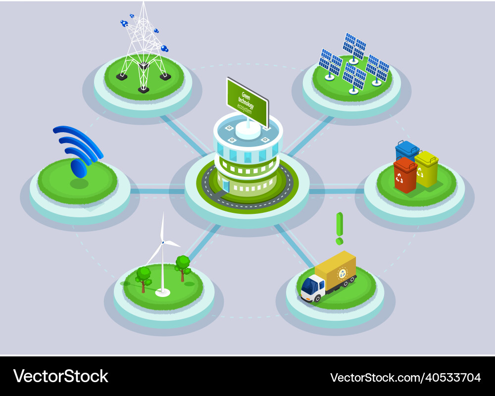 Generating electricity using green technologies Vector Image