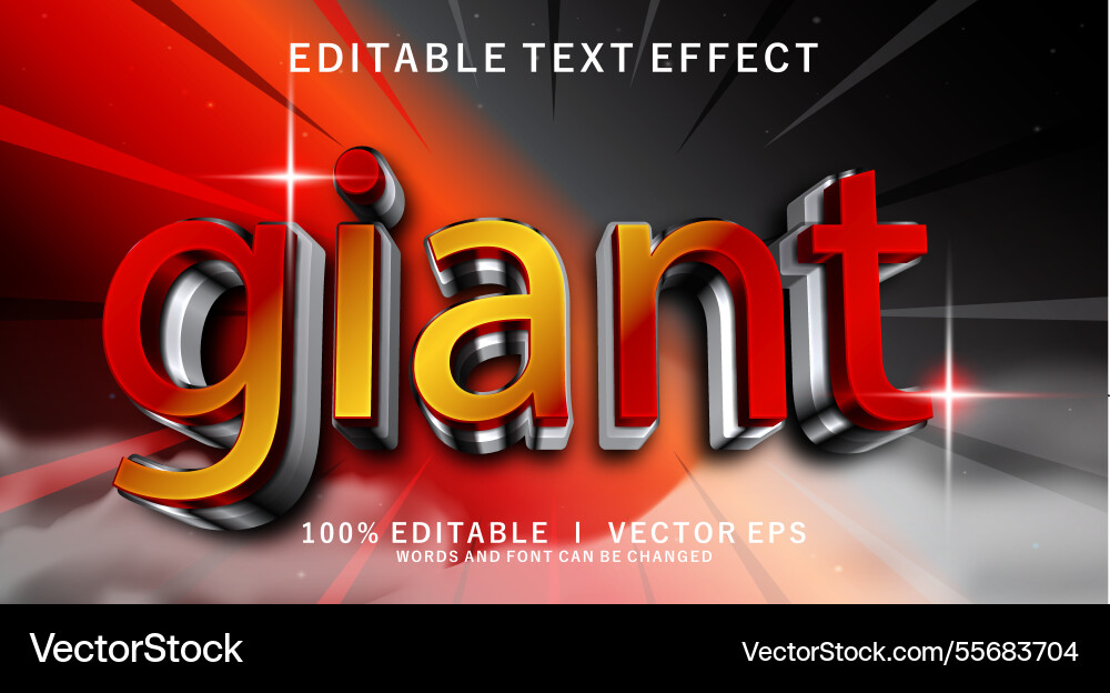 Giant custom 3d text effect with modern style Giant custom 3d text effect with modern style vector image