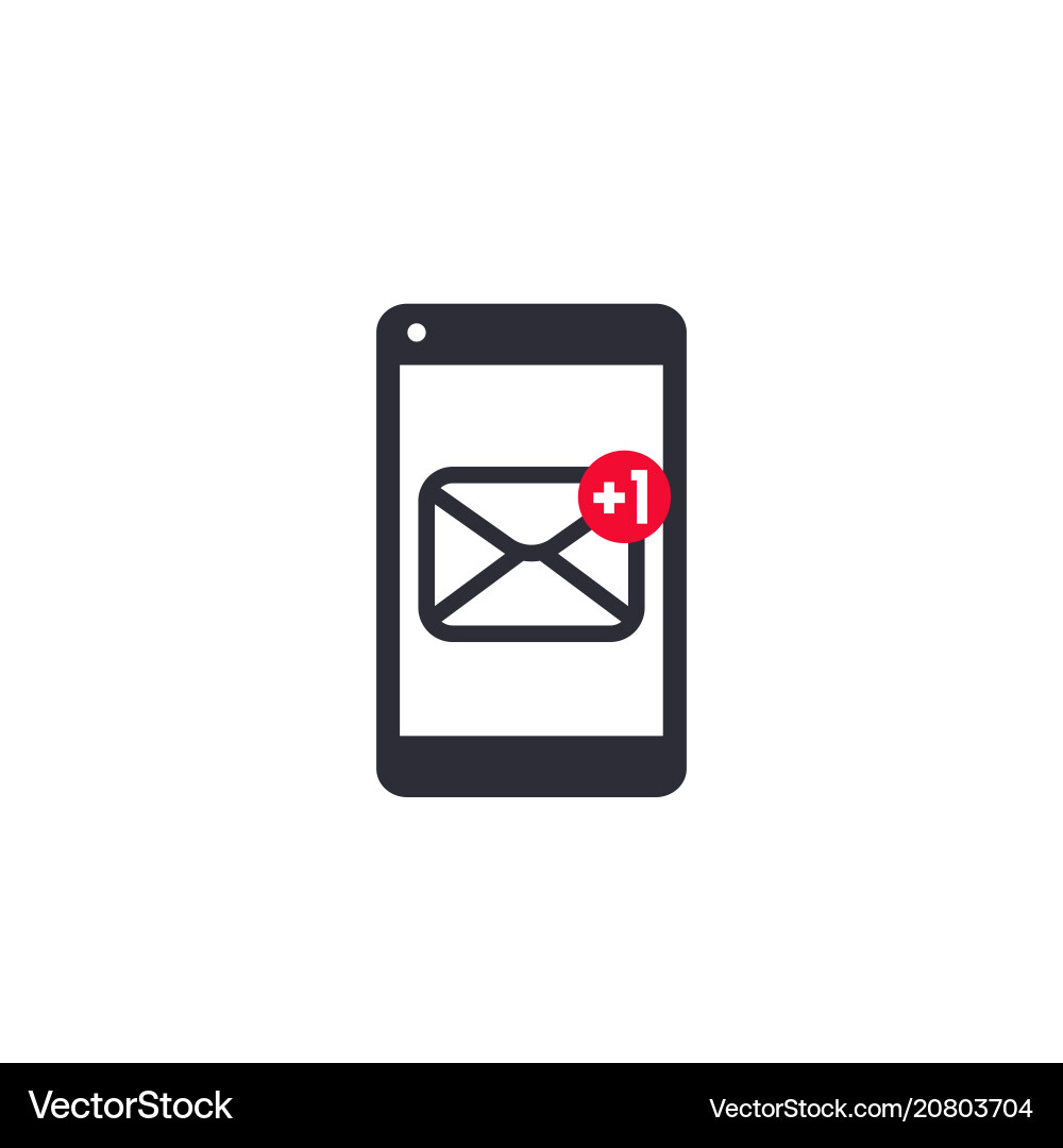 Incoming message with notification Incoming message with notification vector image