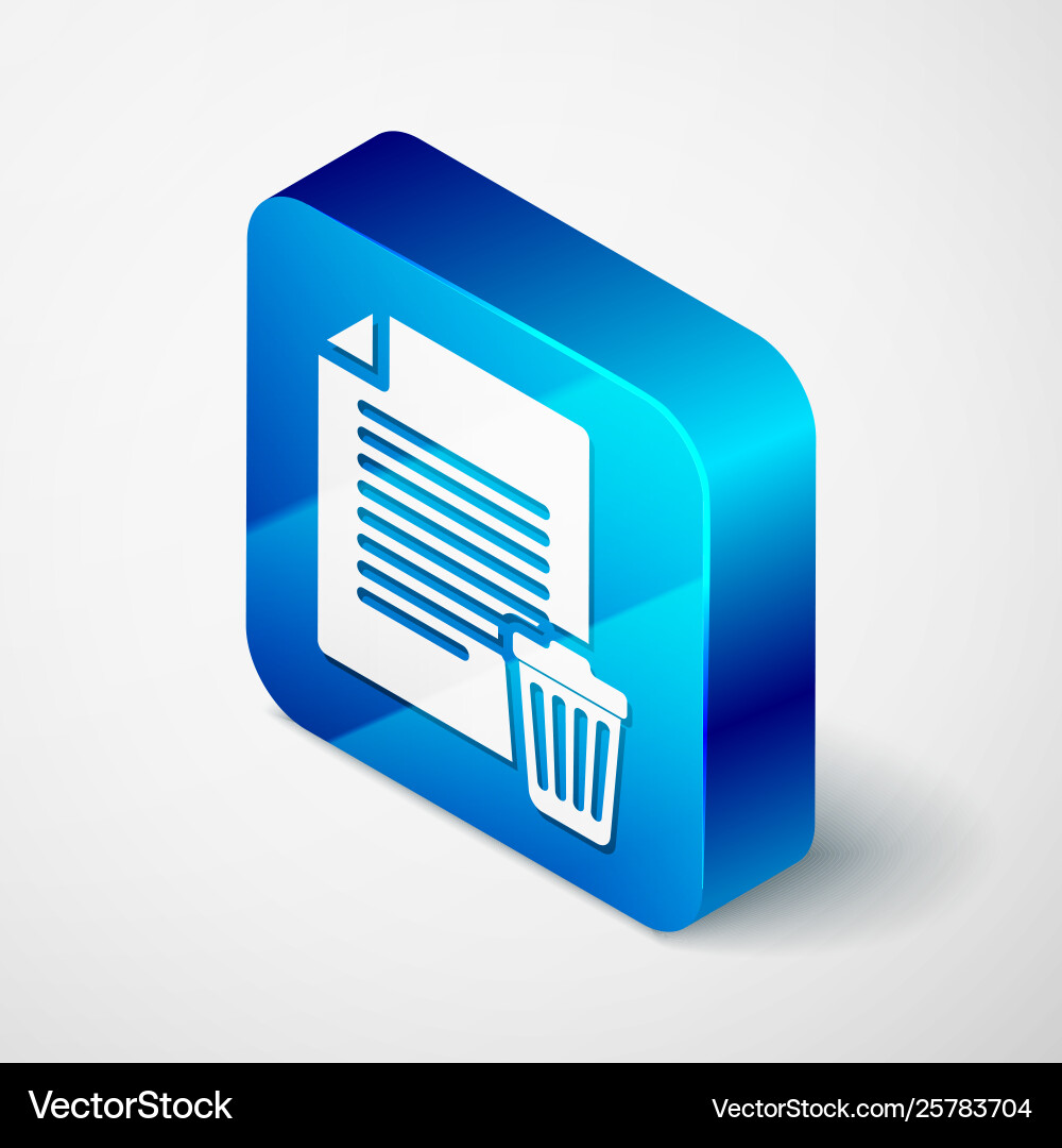 Isometric delete file document icon isolated Isometric delete file document icon isolated vector image