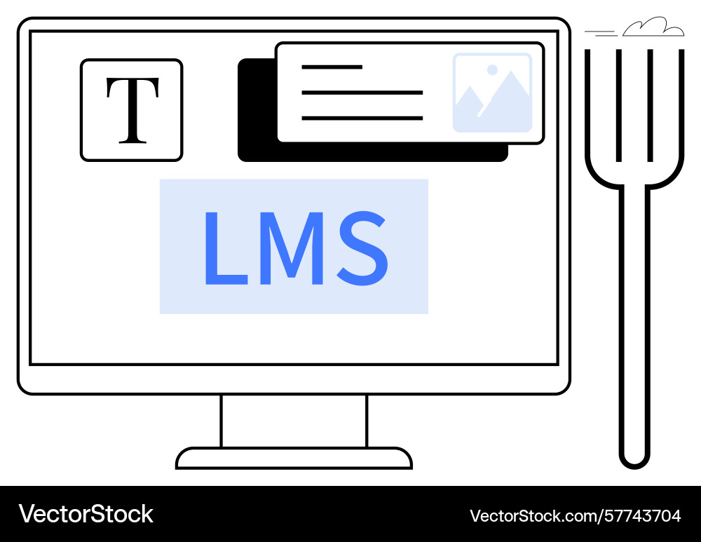 Learning management system display with ui Learning management system display with ui vector image
