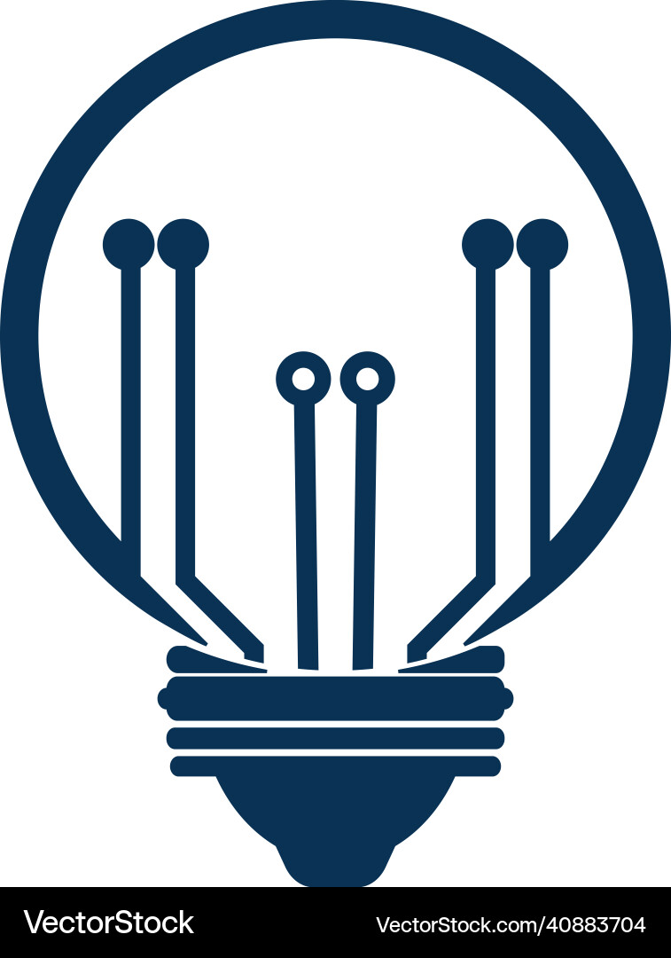 Light bulb idea icon with circuit board inside Light bulb idea icon with circuit board inside Vector Image