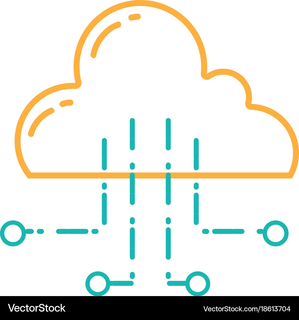 Line cloud data with circuits to connection server Vector Image