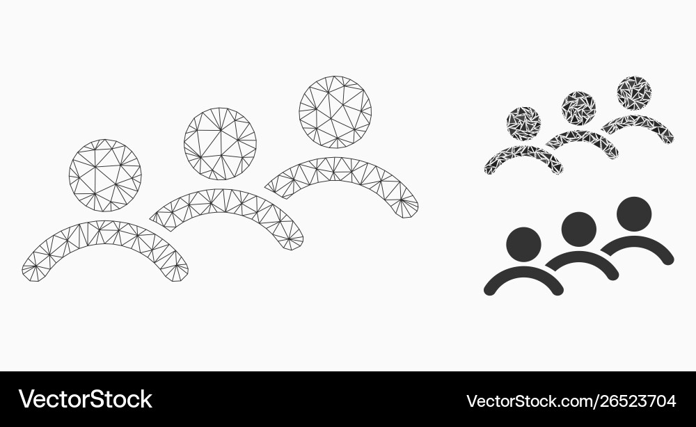Man queue mesh carcass model and triangle vector image