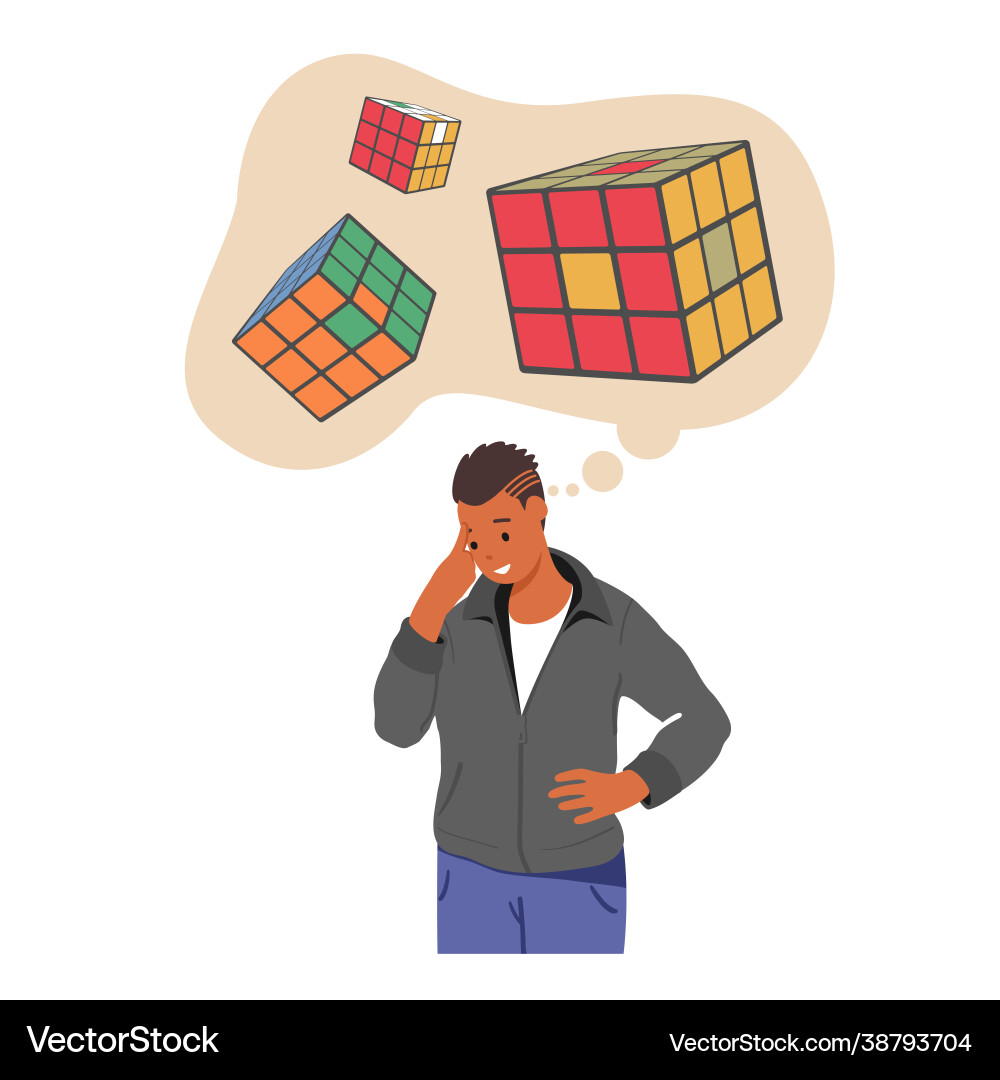 Man with logical mathematical thinking mental Man with logical mathematical thinking mental vector image