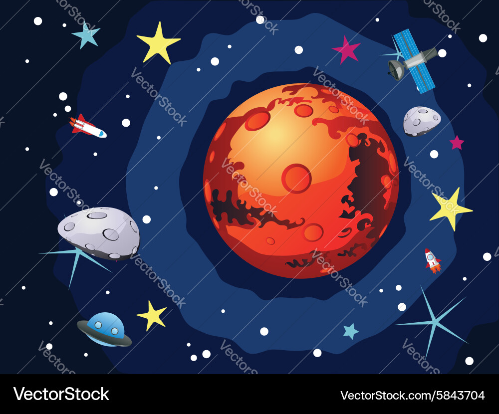 Mars planet Royalty Free Vector Image - VectorStock