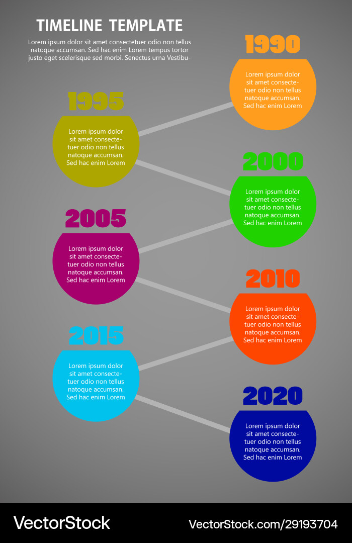 Milestone template with color year points Vector Image