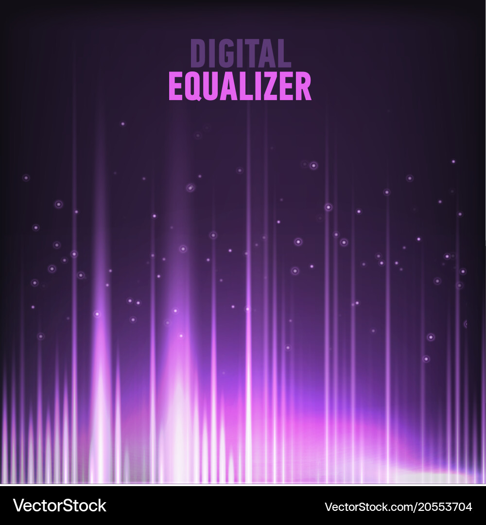 Multi color audio waveform technology background vector image