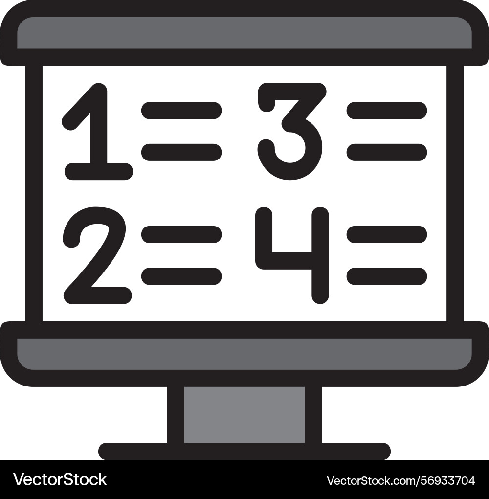 Numbered list line filled style icon design Vector Image