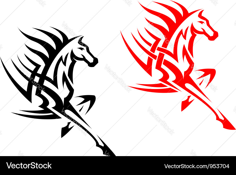 Powerful Tribal Mustang Stallion vector image