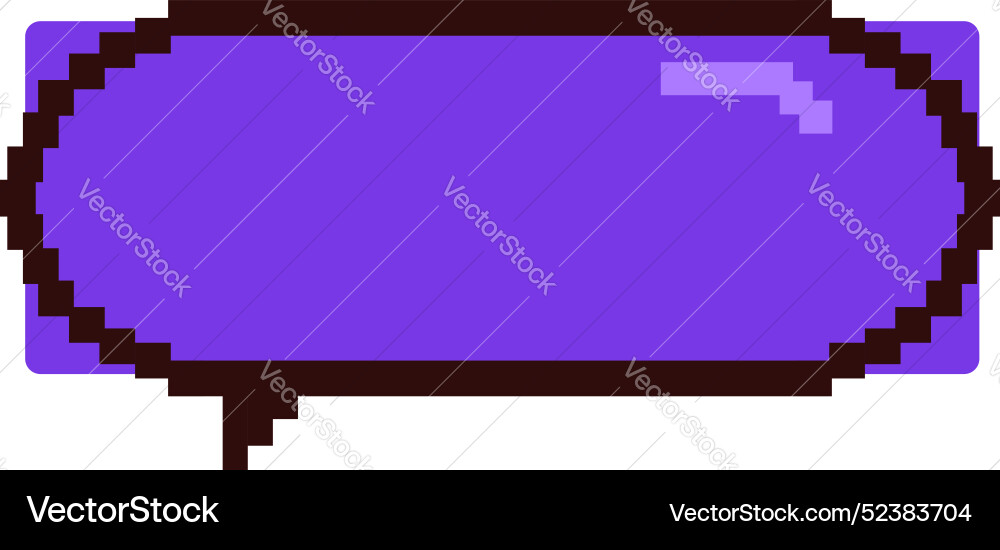 Purple pixelated speech bubble displaying blank Vector Image