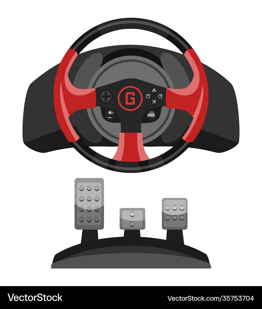 Racing Game Controller with Pedal Set vector image
