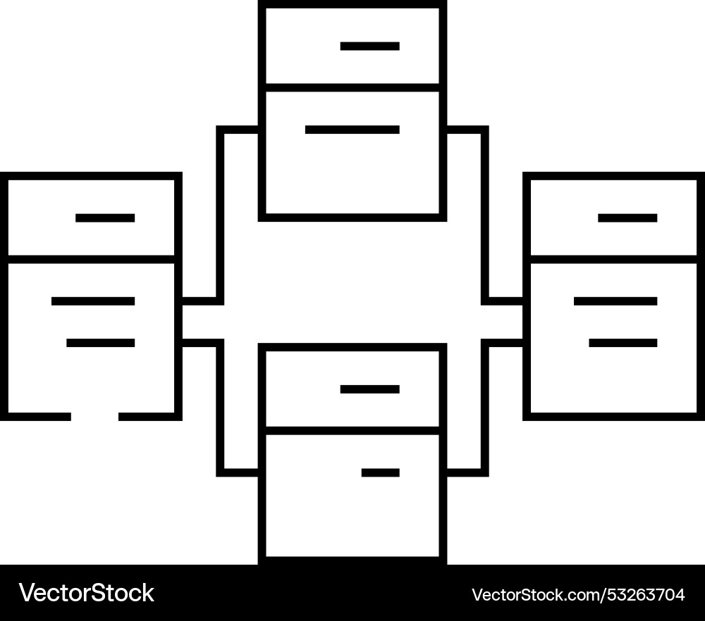 Relational database line icon Relational database line icon vector image