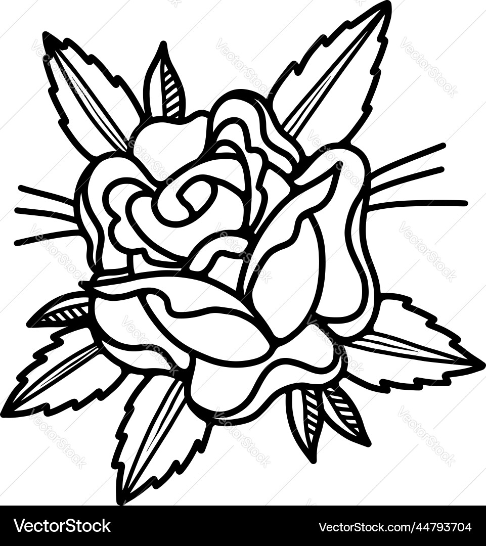 Retro Rose Tattoo Element vector image