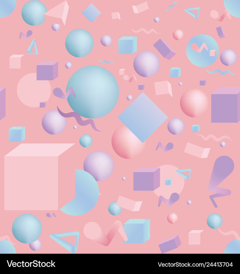 Seamless pattern of 3d figures realistic Seamless pattern of 3d figures realistic vector image
