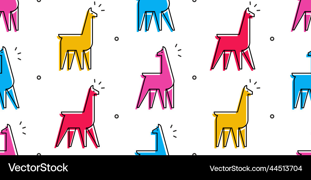 Seamless pattern with llamas Vector Image