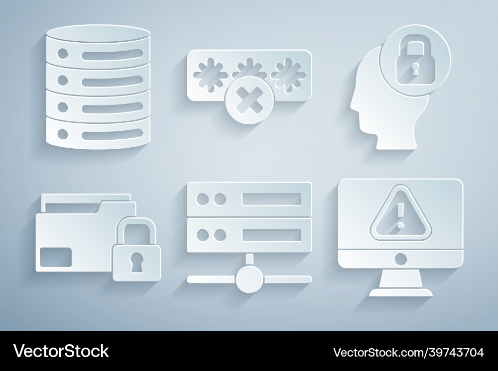 Set server data web hosting human head Set server data web hosting human head Vector Image