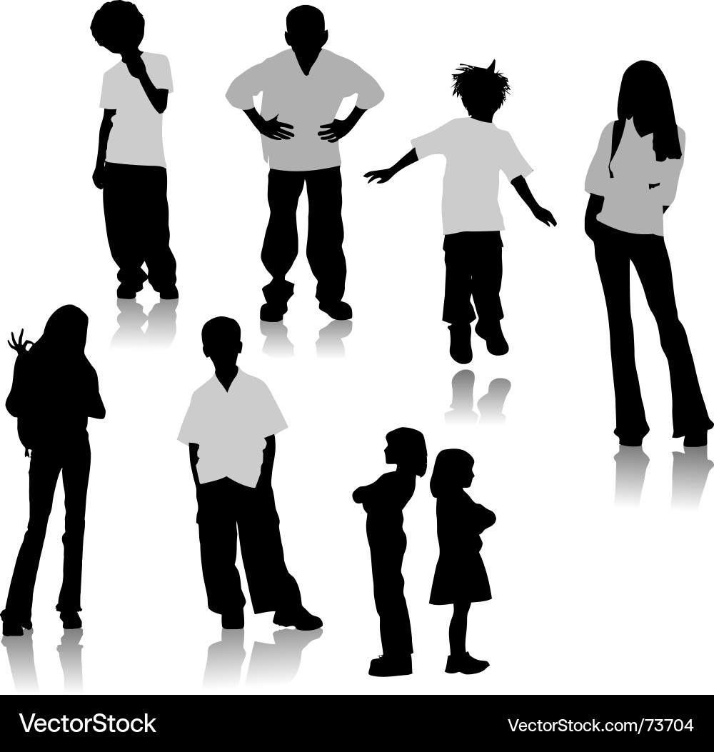 Silhouetted Children vector image